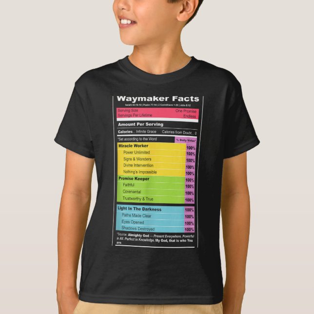 Camiseta Waymaker Facts Christian Tee _ Faith Nutrition Lab (Anverso)