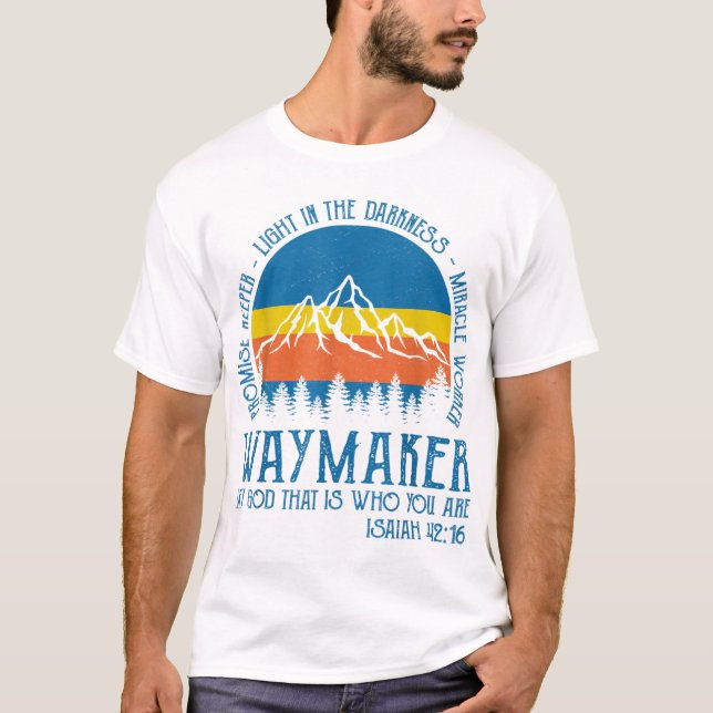 Camiseta Waymaker Miracle Worker Jesucristo Rel Cristiano (Anverso)