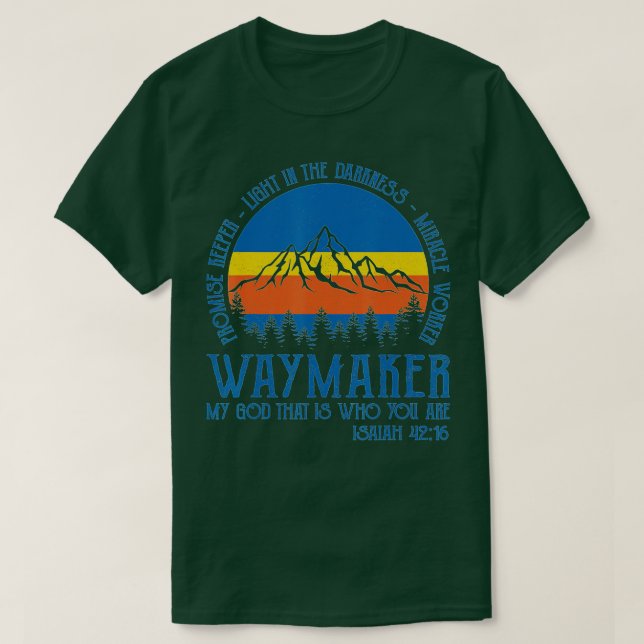 Camiseta Waymaker Miracle Worker Jesucristo Rel Cristiano (Diseño del anverso)