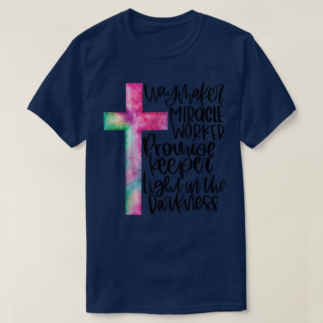 Camiseta Waymaker Miracle Worker Rainbow, cristiano (Diseño del anverso)