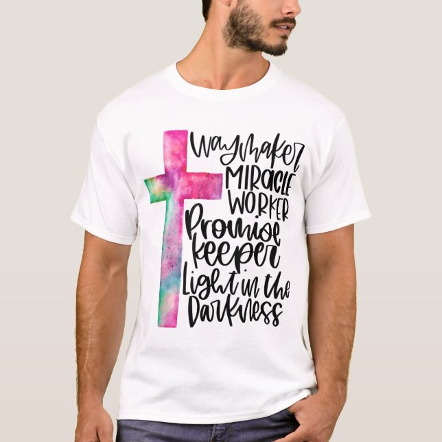Camiseta Waymaker Mirador del arcoiris cristiano (Anverso)