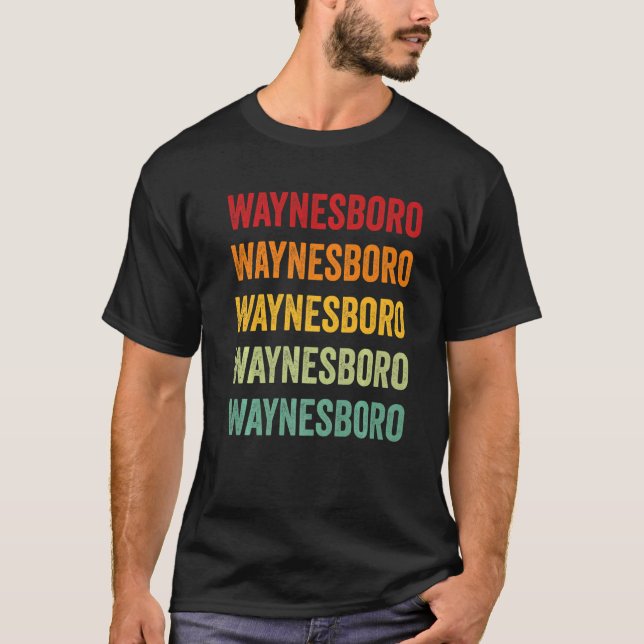 Camiseta Waynesboro County Virginia Rainbow Text (Anverso)