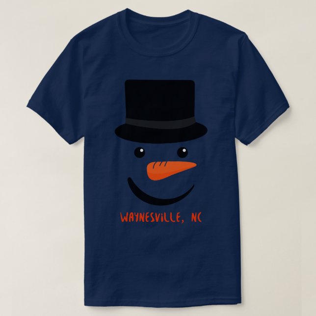 Camiseta Waynesville NC Snowman (Diseño del anverso)