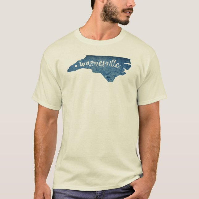 Camiseta Waynesville North Carolina Wood Grain (Anverso)