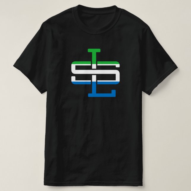 Camiseta WAYout Arts Freeetown Sierra Leone Flag Monograma (Diseño del anverso)