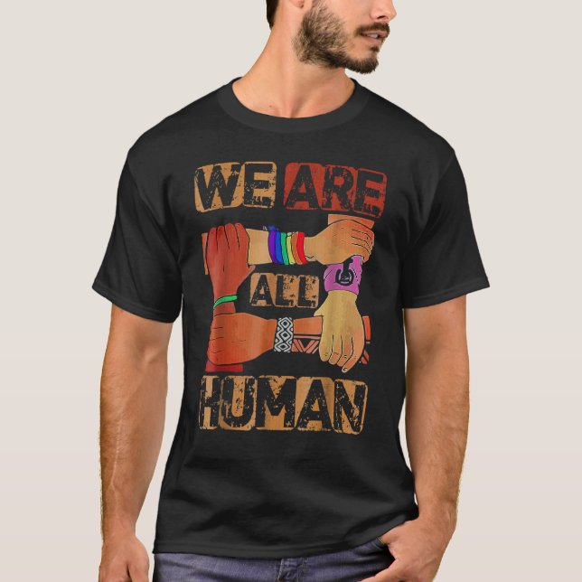 Camiseta We Are All Human Black History Month Afro African  (Anverso)