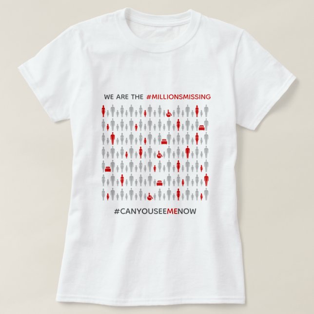Camiseta We are the #MillionsMissing ME/CFS Awareness (Diseño del anverso)