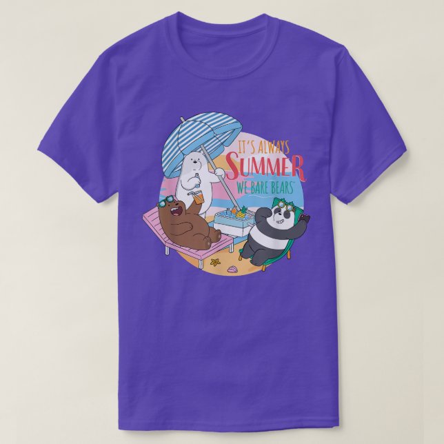 Camiseta We Bare Bears Grizz Panda Ice Bear Always Summer  (Diseño del anverso)