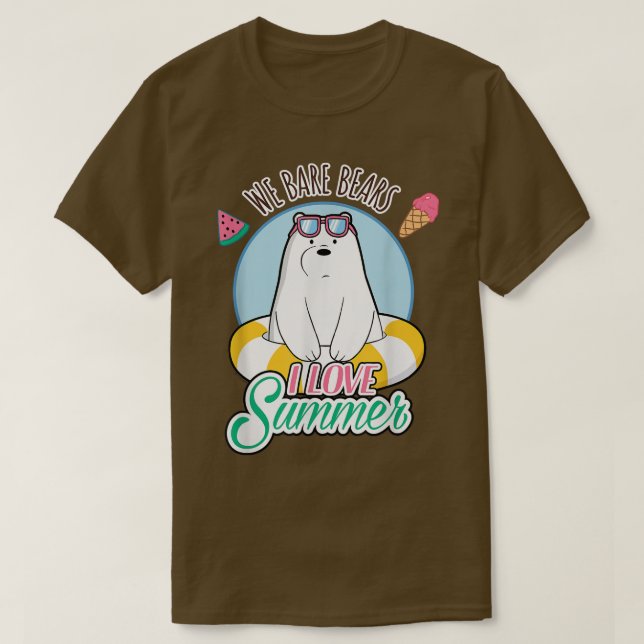 Camiseta We Bare Bears Ice Bear Loves Summer  (Diseño del anverso)