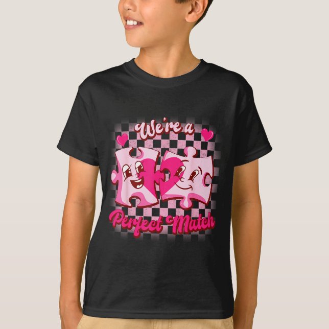 Camiseta We’re A Perfect Match Love Puzzle Funny Valentines (Anverso)