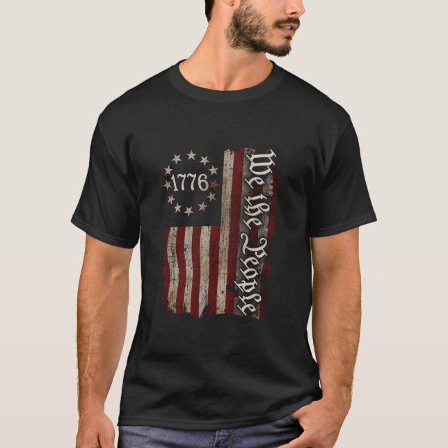 Camiseta We The People 1776 American Flag 4Th Of July (Anverso)