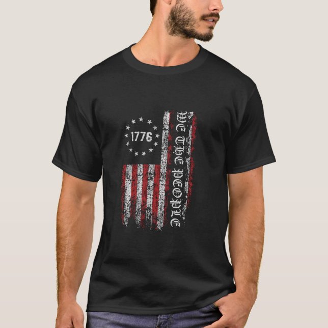 Camiseta We the People 1776 Bandera norteamericana grunge p (Anverso)