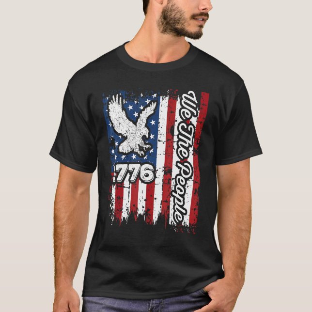 Camiseta We The People 1776 Usa Bandera Estadounidense Patr (Anverso)