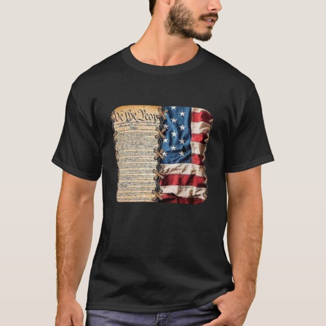 Camiseta We The People with American Flag t shirt (Anverso)