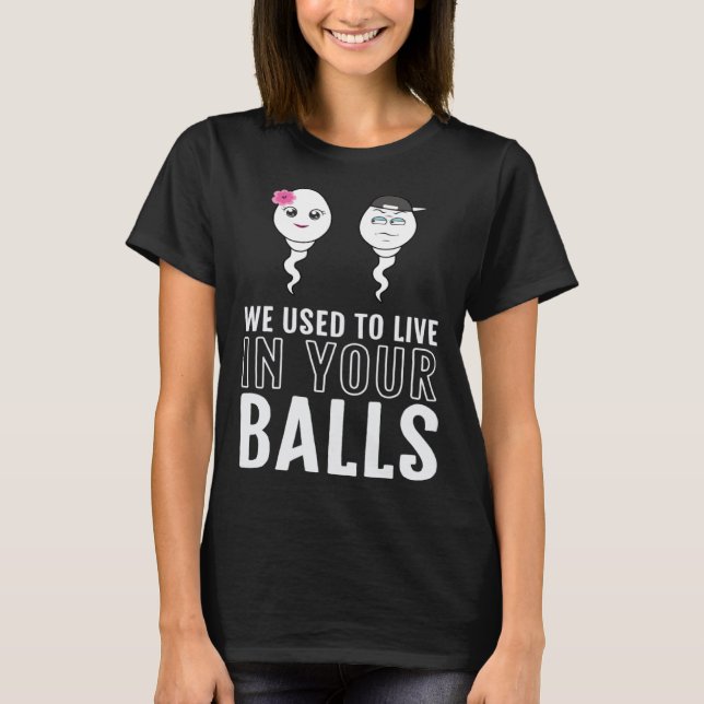 Camiseta We Used To Live in Your Balls Fathers Day 1 Boy 1  (Anverso)
