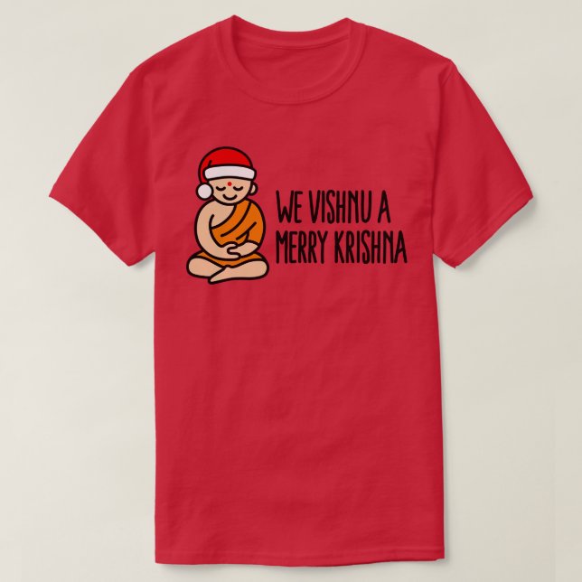 Camiseta We Vishnu a Merry Krishna divertido juego de palab (Diseño del anverso)