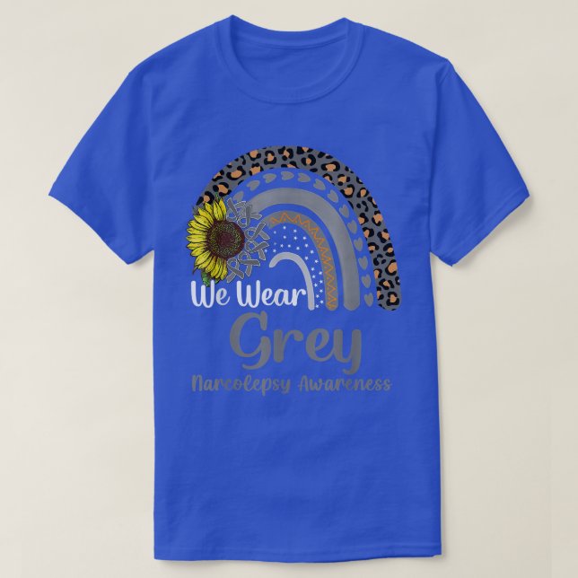 Camiseta We Wear Grey Narcolepsy Awareness Rainbow  (Diseño del anverso)