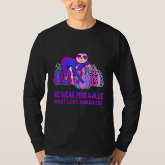 Camiseta We Wear Pink And Blue Infant Loss Awareness Sloth