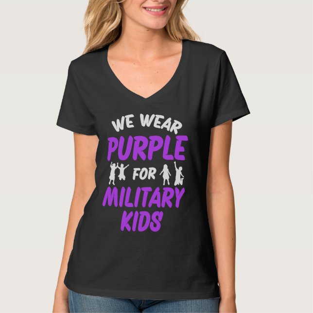 Camiseta We Wear Purple For Military Kids (Anverso)