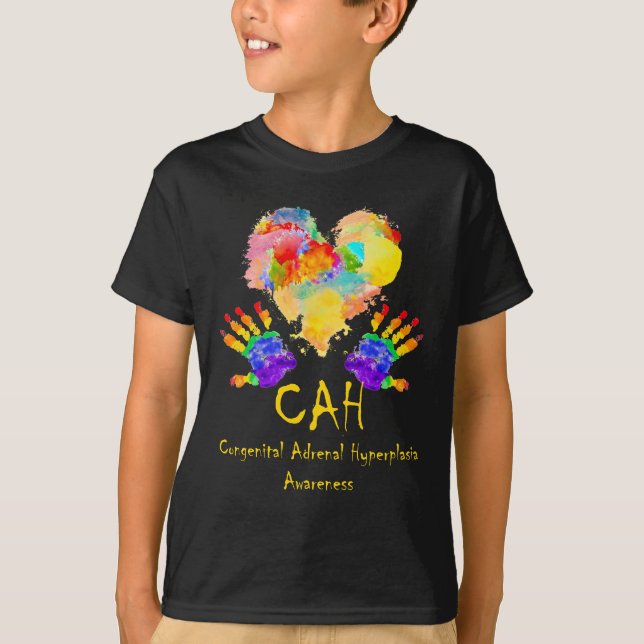 Camiseta We Wear Rainbow Heart For Congenital Adrenal (Anverso)