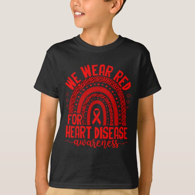 Camiseta We Wear Red For Heart Disease Awareness Men Women  (Anverso)