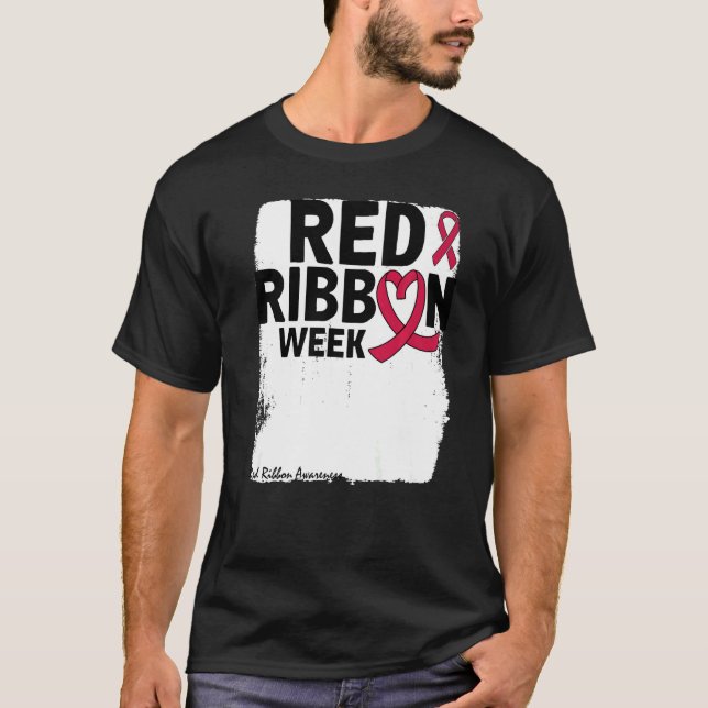 Camiseta We Wear Red For Red Ribbon Week Awareness (Anverso)