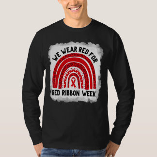 Camiseta We Wear Red For Red Ribbon Week Awareness Leopard