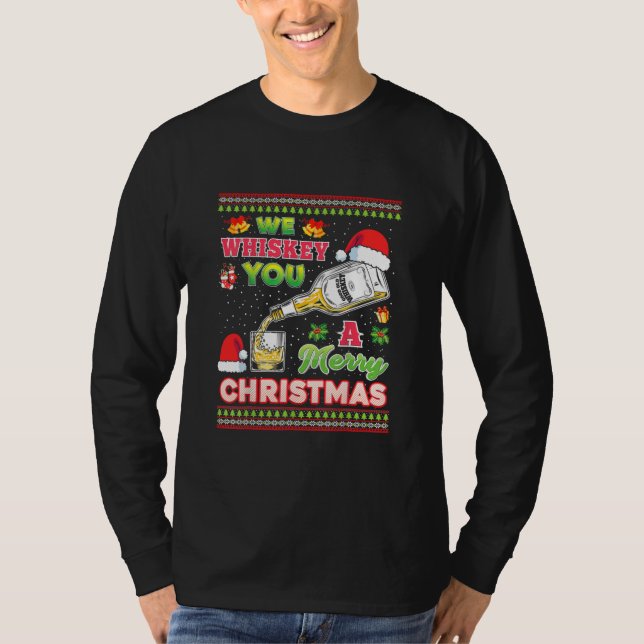 Camiseta We Whiskey You A Merry Christmas Wish Pajama (Anverso)