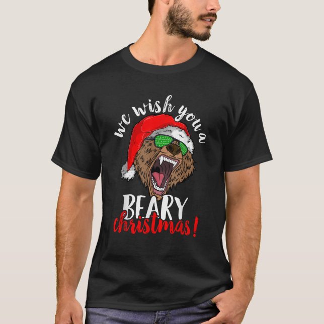 Camiseta We Wish You A Beary Christmas Santa Bear Xmas Sung (Anverso)