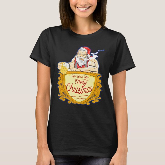 Camiseta We Wish you Merry Christmas costumes Santa Claus (Anverso)