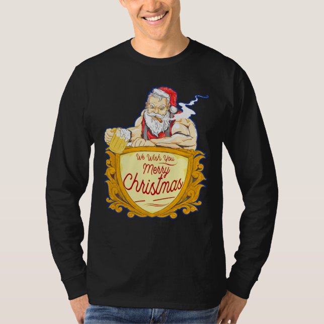 Camiseta We Wish you Merry Christmas costumes Santa Claus (Anverso)