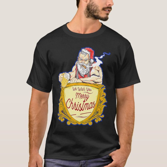 Camiseta We Wish you Merry Christmas costumes Santa Claus (Anverso)