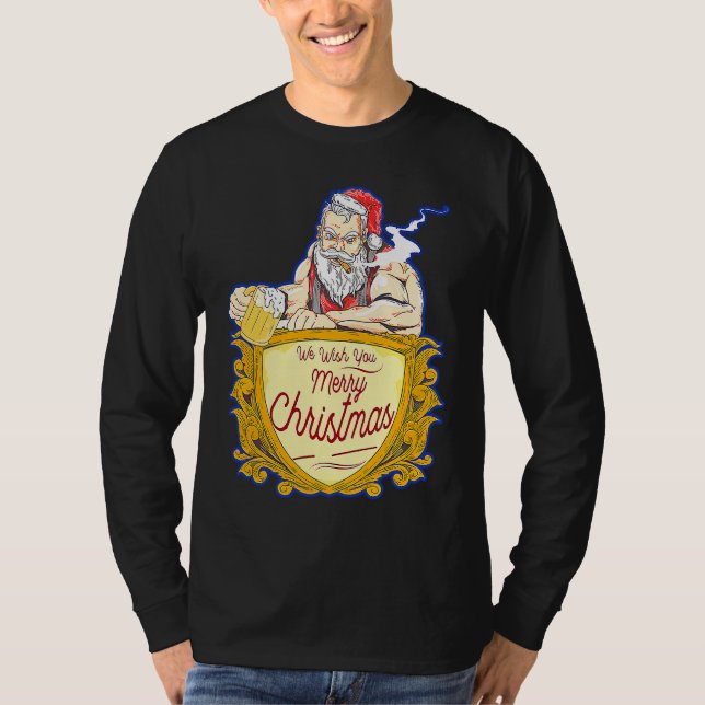 Camiseta We Wish you Merry Christmas costumes Santa Claus (Anverso)