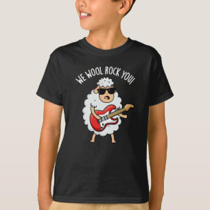 Camiseta We Wothe Rock You Funny Sheep Pun Dark BG