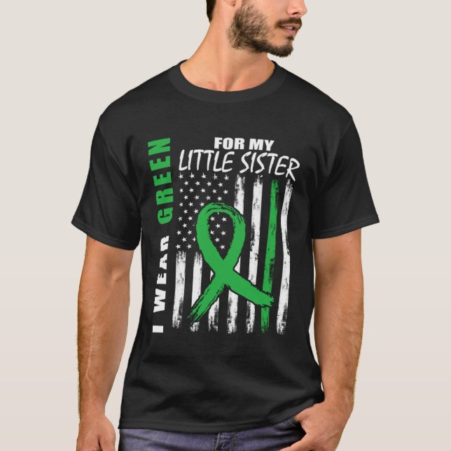 Camiseta Wear Green Little Sister Kidney Disease Awareness  (Anverso)