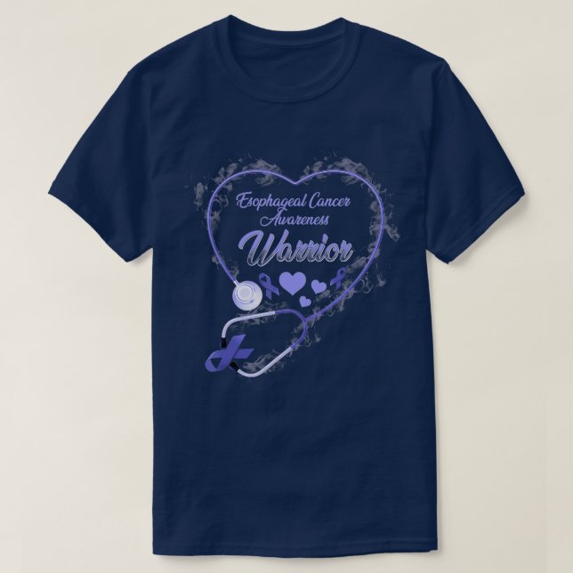 Camiseta Wear Lavender Stethoscope Awaren Cáncer Esofágico (Diseño del anverso)