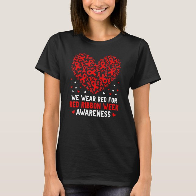 Camiseta Wear Red For Red Ribbon Week Awareness Drug Free C (Anverso)