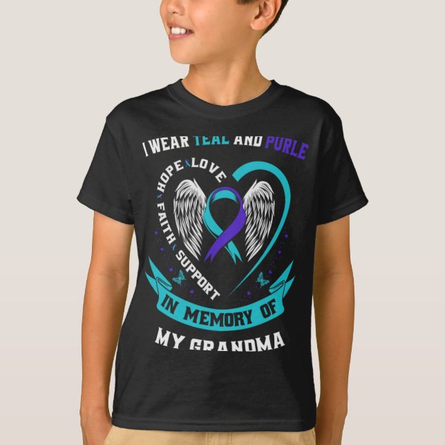 Camiseta Wear Teal And Purple For My Grandma Suicide Awaren (Anverso)