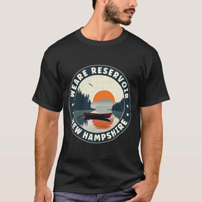 Camiseta Weare Reservoir New Hampshire Sunset T Shirt  (Anverso)