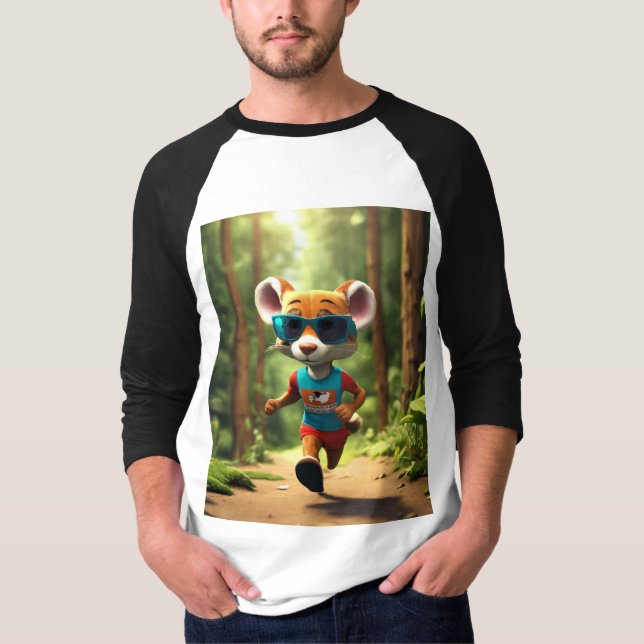 Camiseta Weasel en carrera: Jogger forestal con estilo (Anverso)