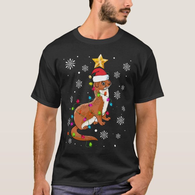 Camiseta Weasel Lighting Xmas Tree Mating Weasel Christma (Anverso)