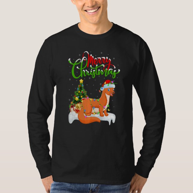 Camiseta Weasel  Xmas Decorations Santa Weasel Christmas (Anverso)
