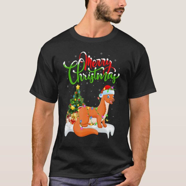 Camiseta Weasel   Xmas Decorations Santa Weasel Christmas (Anverso)