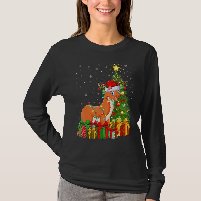 Camiseta Weasel   Xmas Holiday Santa Weasel Christmas Tree (Anverso)