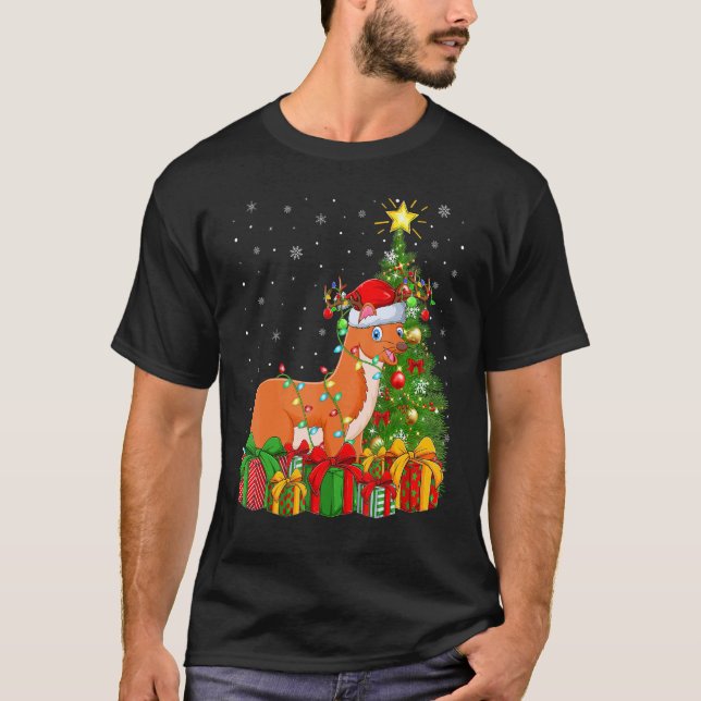 Camiseta Weasel   Xmas Holiday Santa Weasel Christmas Tree (Anverso)