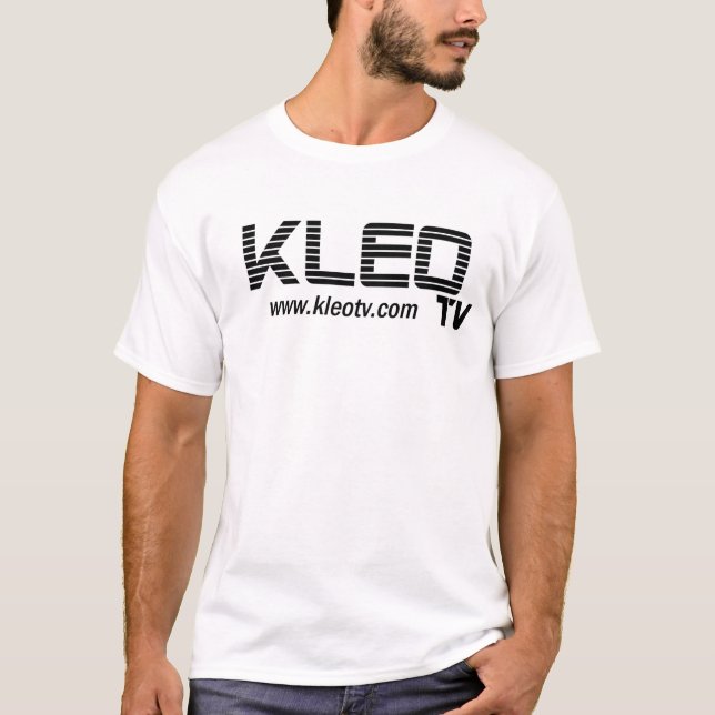 Camiseta Web blanco del logotipo de KLEO TV (Anverso)
