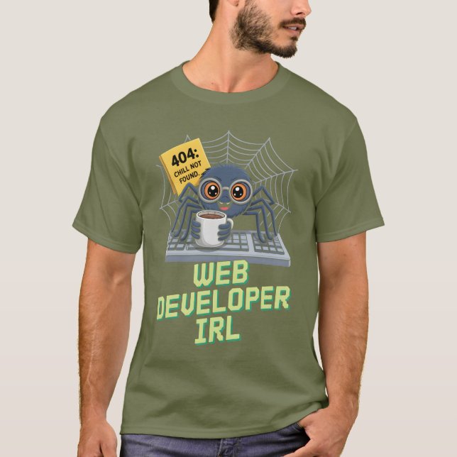 Camiseta Web Developer IRL – 404 Chill Not Found (Anverso)