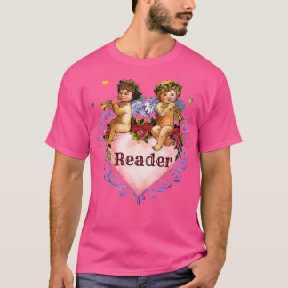 Camiseta Wedding party gift reader angels cherubs heart blu