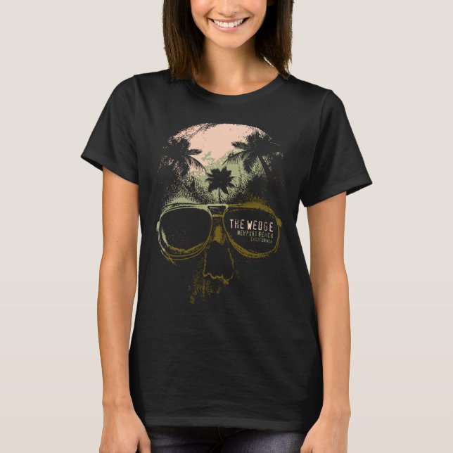 Camiseta Wedge Newport Beach Skull Summer California Su (Anverso)