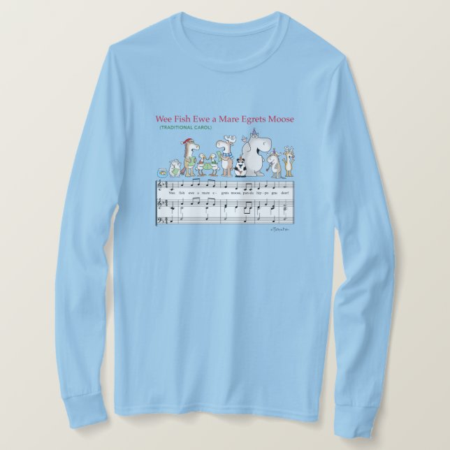 Camiseta WEE FISH EWE A MARE EGRES MOOSE Sandra Boynton T- (Anverso del diseño)